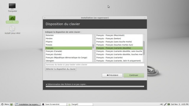 Linux Mint Mate le clavier en français
