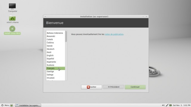 Installation de Linux Mint Mate en français