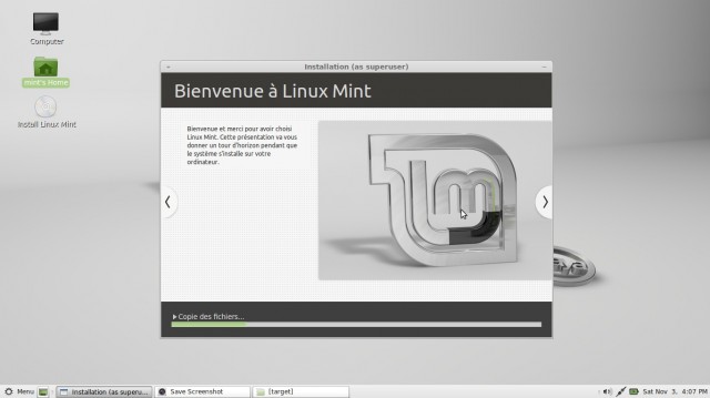 C'est parti pour l'installation de Linux Mint Mate sur le disque dur