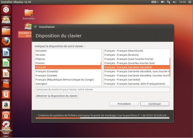 Ubuntu choix du clavier