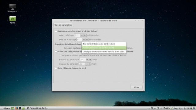 Linux Mint paramètres