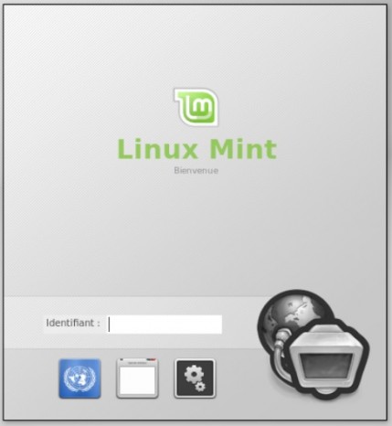 La page de connexion dans Linux Mint Cinnamon