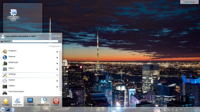 Le menu Linux Mint KDE 15