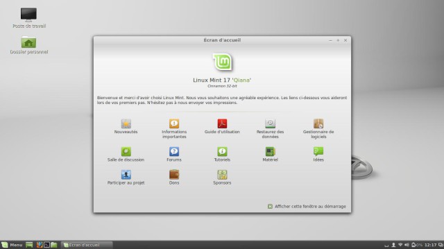 Linux Mint installé sur le disque dur