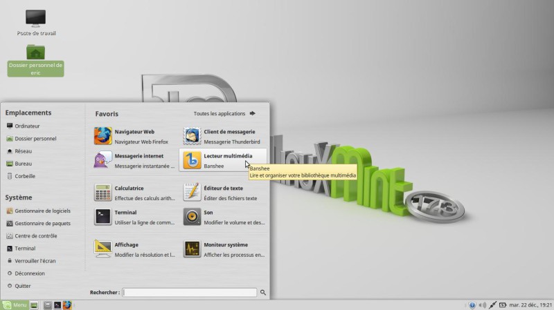 Linux Mint Mate menu