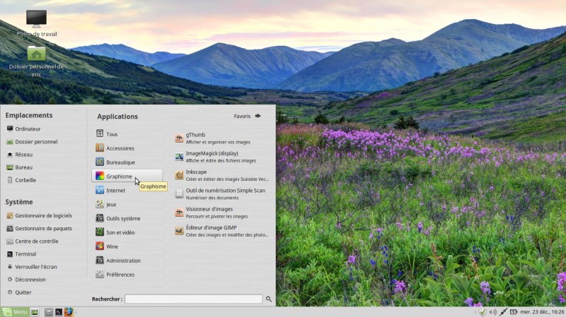 Linux Mint Mate menu applications