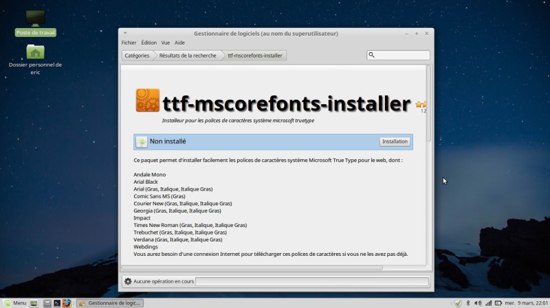 Linux Mint Mate mscorefonts