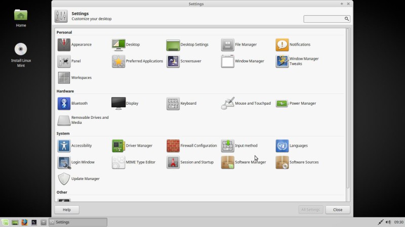 Linux Mint 18 xfce setting