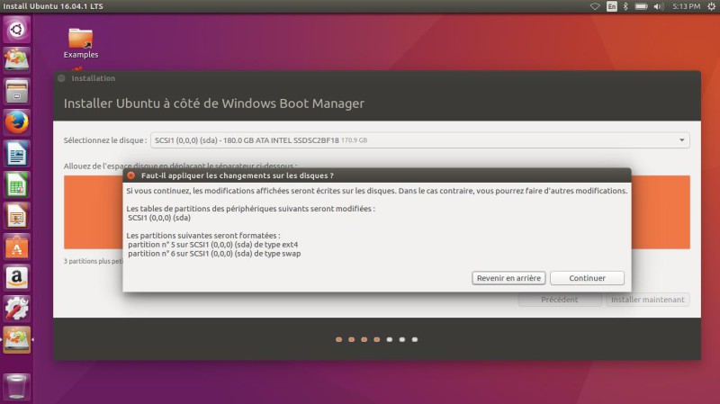 Effectuer leschangements sur le disque Ubuntu