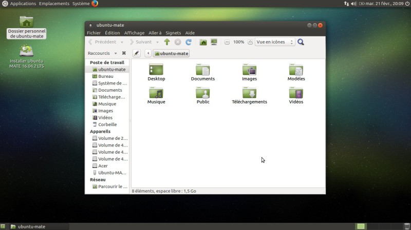 Les fichiers sous Ubuntu Mate