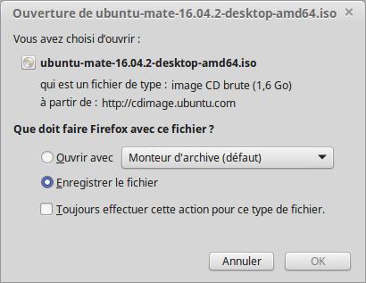 Téléchargement d'Ubuntu Mate