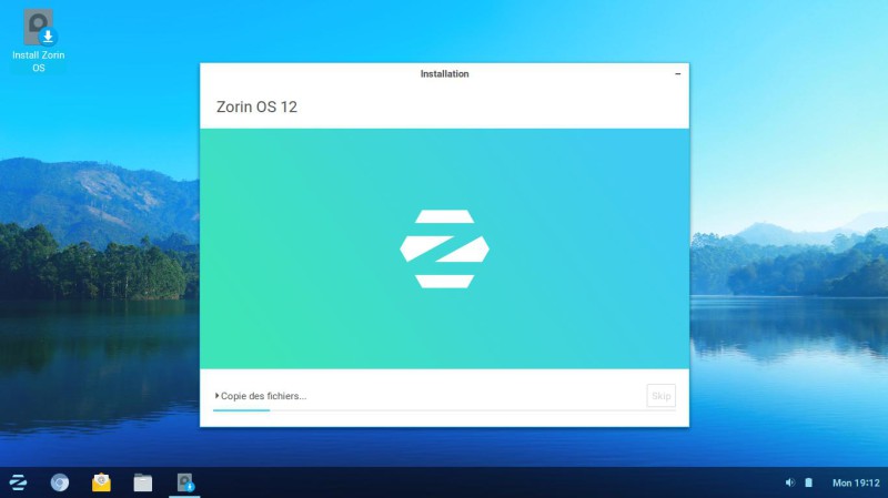 Zorin OS installation en cours