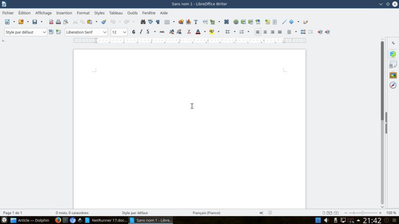 LibreOffice Writer NetRunner
