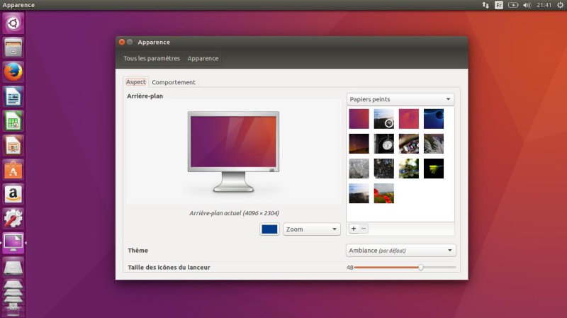 Ubuntu apparence