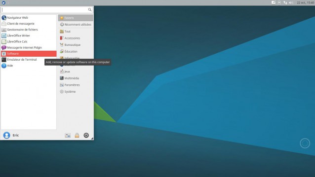 Xubuntu 17.10  le menu principal