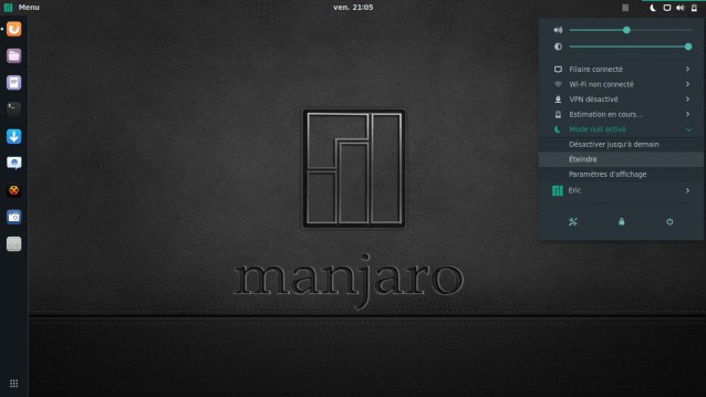 Manjaro Gnome 17.1.0 mode nuit