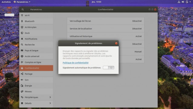 Signalement de problèmes Ubuntu
