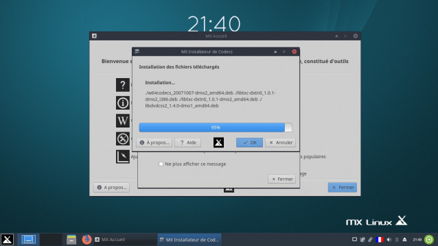 MX Linux 18 installer les codecs