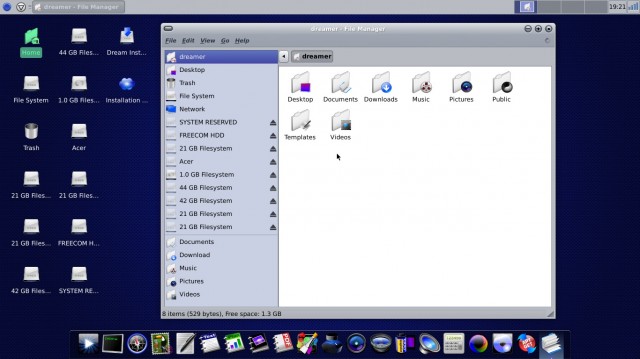 Dreamlinux 5 le gestionnaire de fichiers