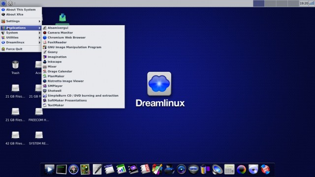 Dreamlinux 5 le menu principal