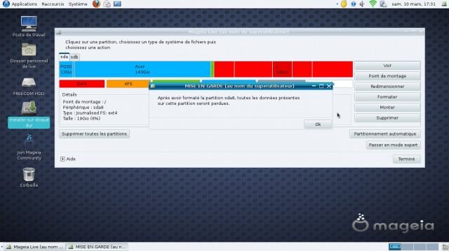 Mageia 1 gnome formatage