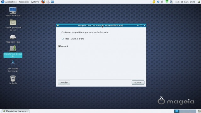 Mageia 1 Gnome le formatage
