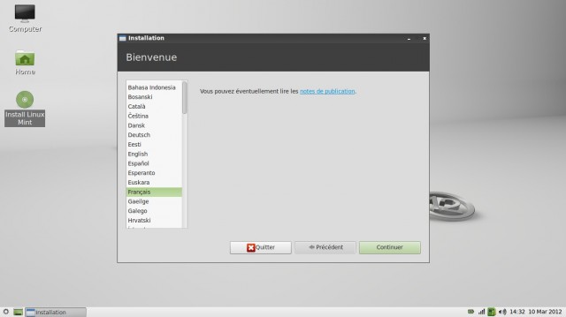 Linux Mint 12 LXDE installation