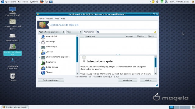 Mageia 1 gestionnaire de logiciels
