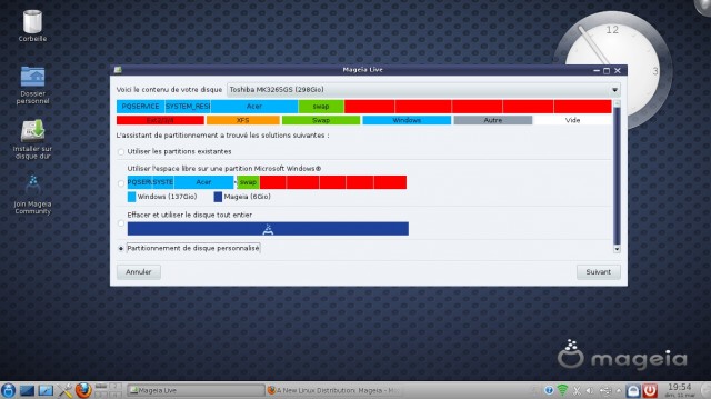Mageia kde partitionnement