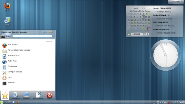 Opensuse 12.1 menu