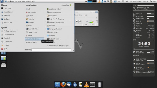 Pinguy os 11.04.1 Menu principal