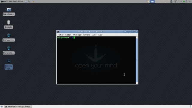 Sabayon 8 xfce terminal