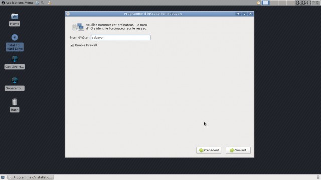 Sabayon 8 XFCE nom d'hôte
