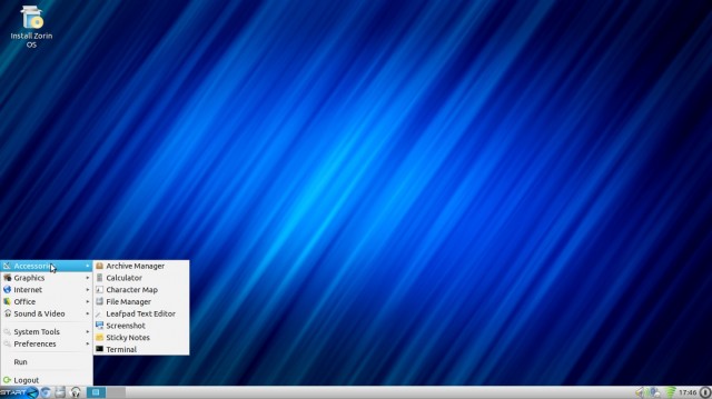 Zorin lite os 06 menu