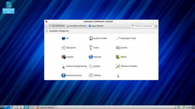 Zorin centre de logiciels Lubuntu