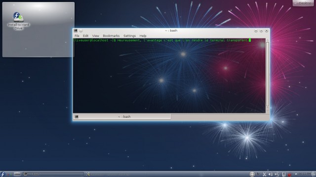 Fedora 17 beta kde le terminal