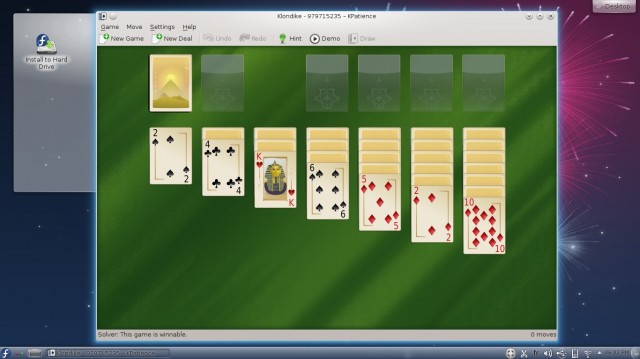 Fedora kde 17 beta jeux solitaire