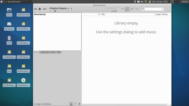 Xubuntu 11.10 Gmusicbrowser