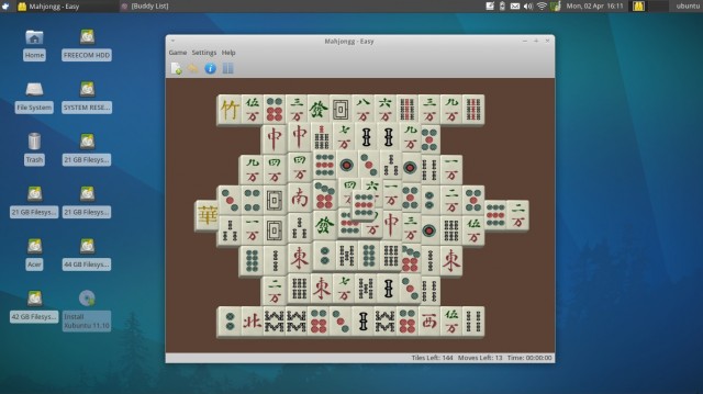 Xubuntu 11.10  Mahjongg