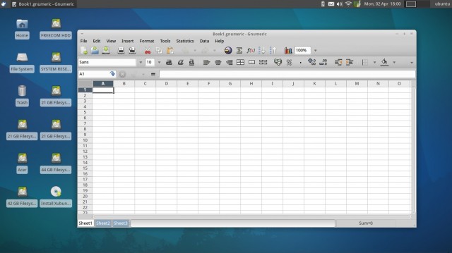Xubuntu tableur