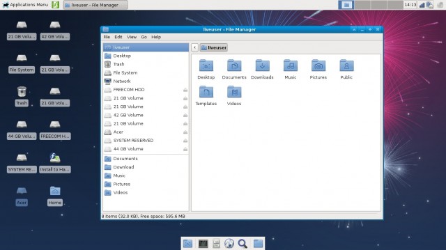 Fedora 17 xfce explorateur de fichiers