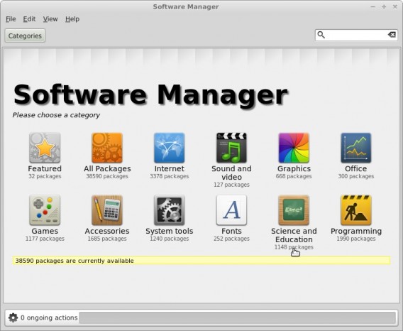 Linux Mint Maya XFCE Software Manager