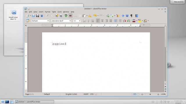 Linux Mint 13 KDE Writer