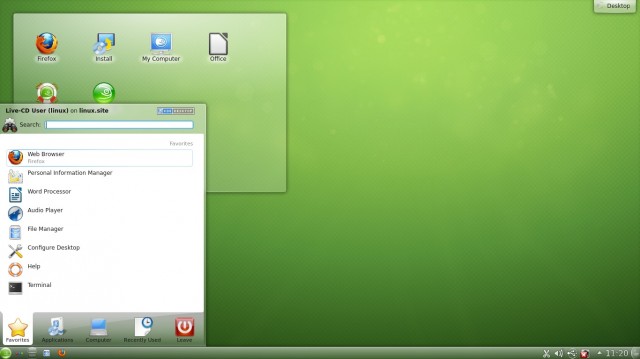 Le menu sous OpenSUSE 12.2 RC