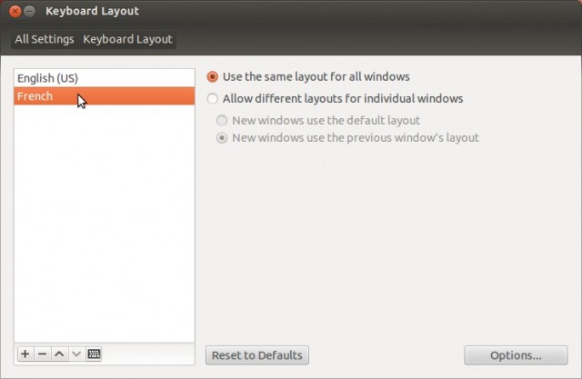 Ubuntu claviers francais et anglais