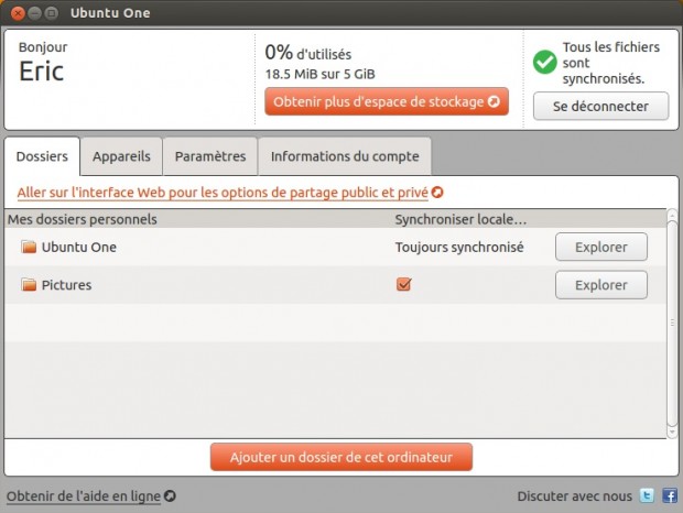 Ubuntu One connexion