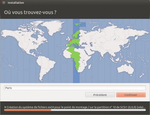 Ubuntu sur la partition sda 10