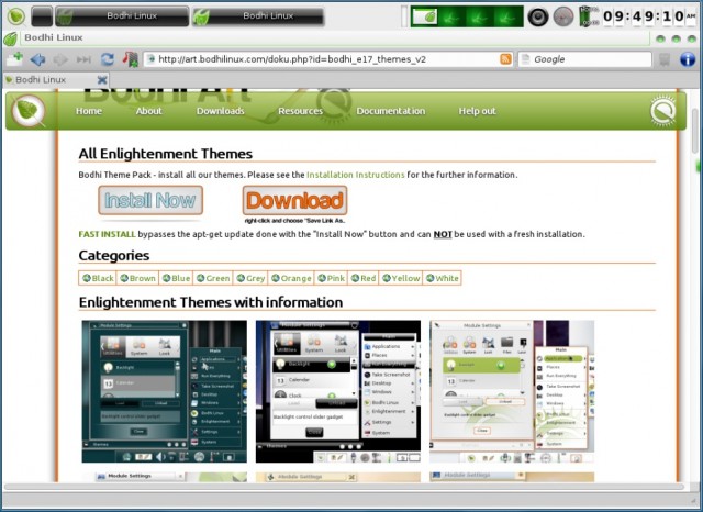 Bodhi Linux 2.0 installer un nouveau thème