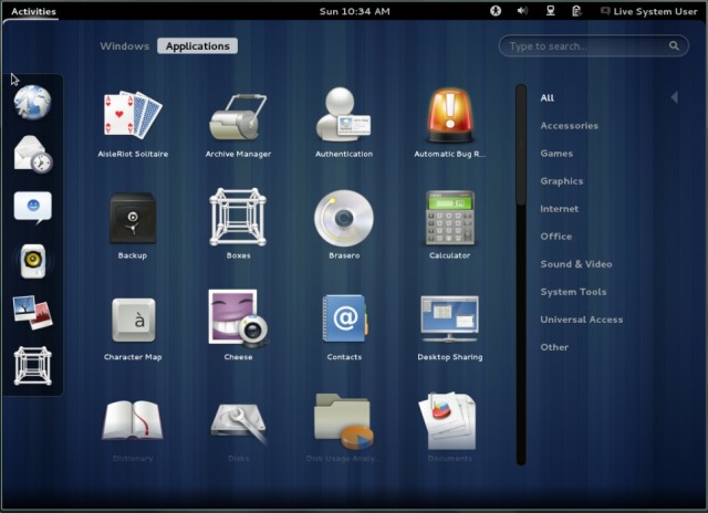 Gnome 3.4 les applications