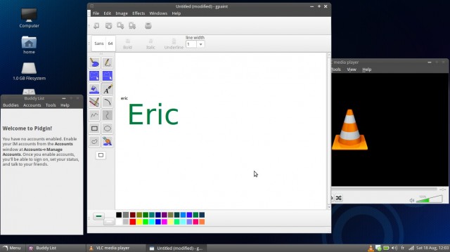 SolusOs Gpaint Pidgin et VLC